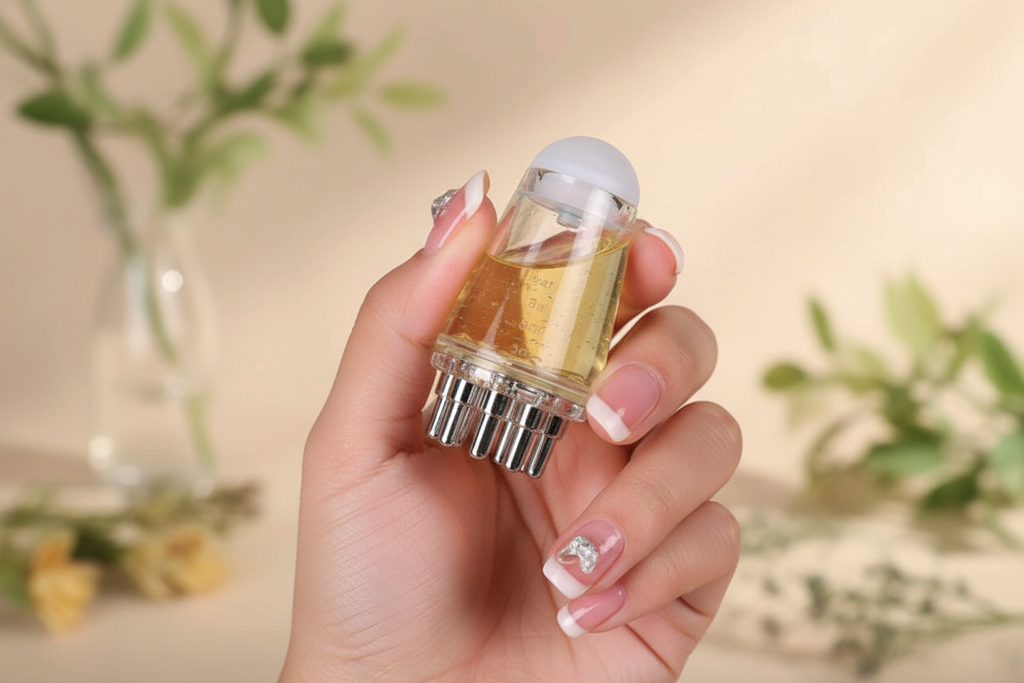 MASAJEADOR Y APLICADOR DE ACEITE PARA EL CUERO CABELLUDO