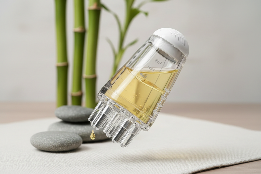 MASAJEADOR Y APLICADOR DE ACEITE PARA EL CUERO CABELLUDO